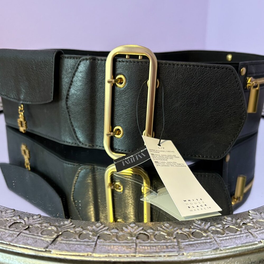 White House Black Market Leather Belt NWT